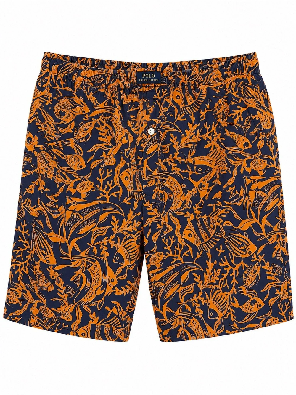 Polo by Ralph Lauren Navy and Orange Fish Print Boxer Shorts